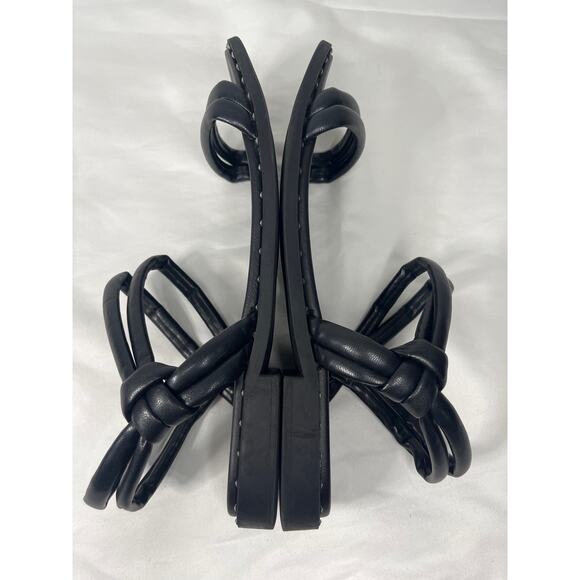 Steve Madden Jeena Ankle Strap Open Toe Black Leather Sandals Size 8 - Picture 6 of 8